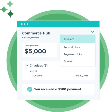 Commerce Hub Simplified User Interface Showing Invoices